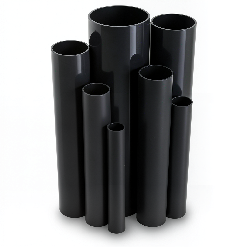 مواسير UPVC ضغط اسمي 6 بار قطر خارجي 40 مم سمك 1.8 مم لون أسود