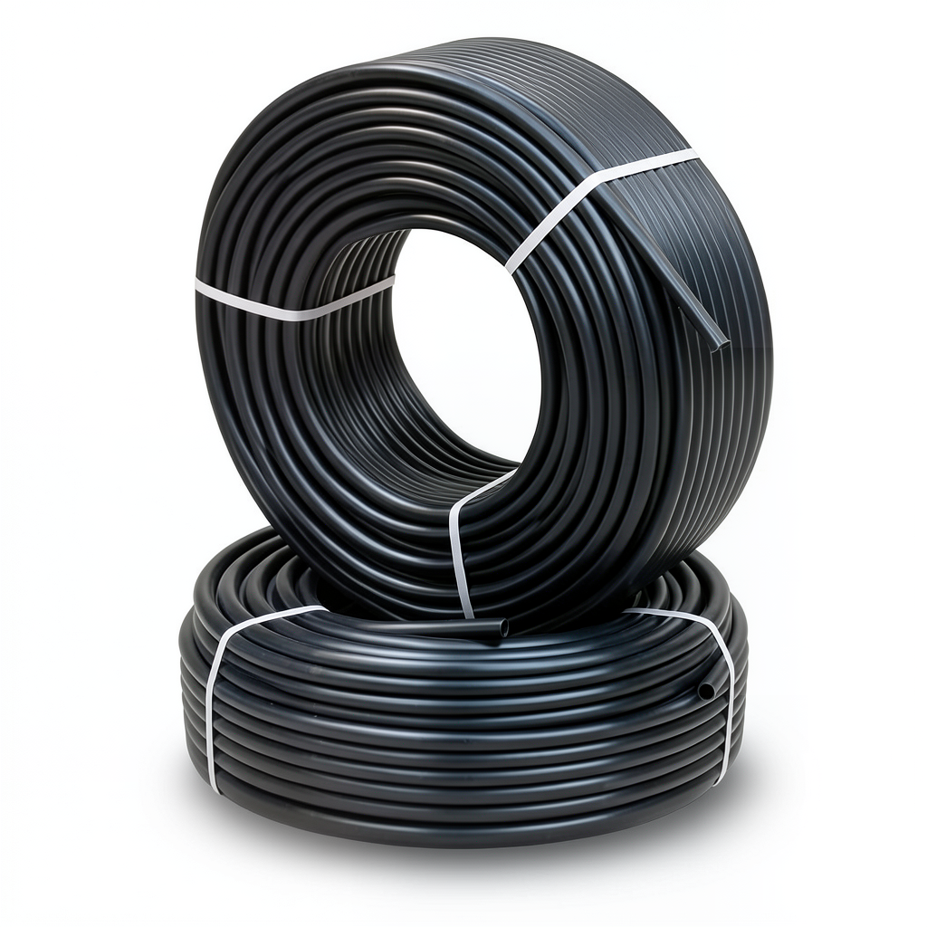 أنابيب HDPE الراجحي ضغط 9.1 كجم قوة / سم² مقاس ½ 1 إنش سمك 6.1 مم لون أسود