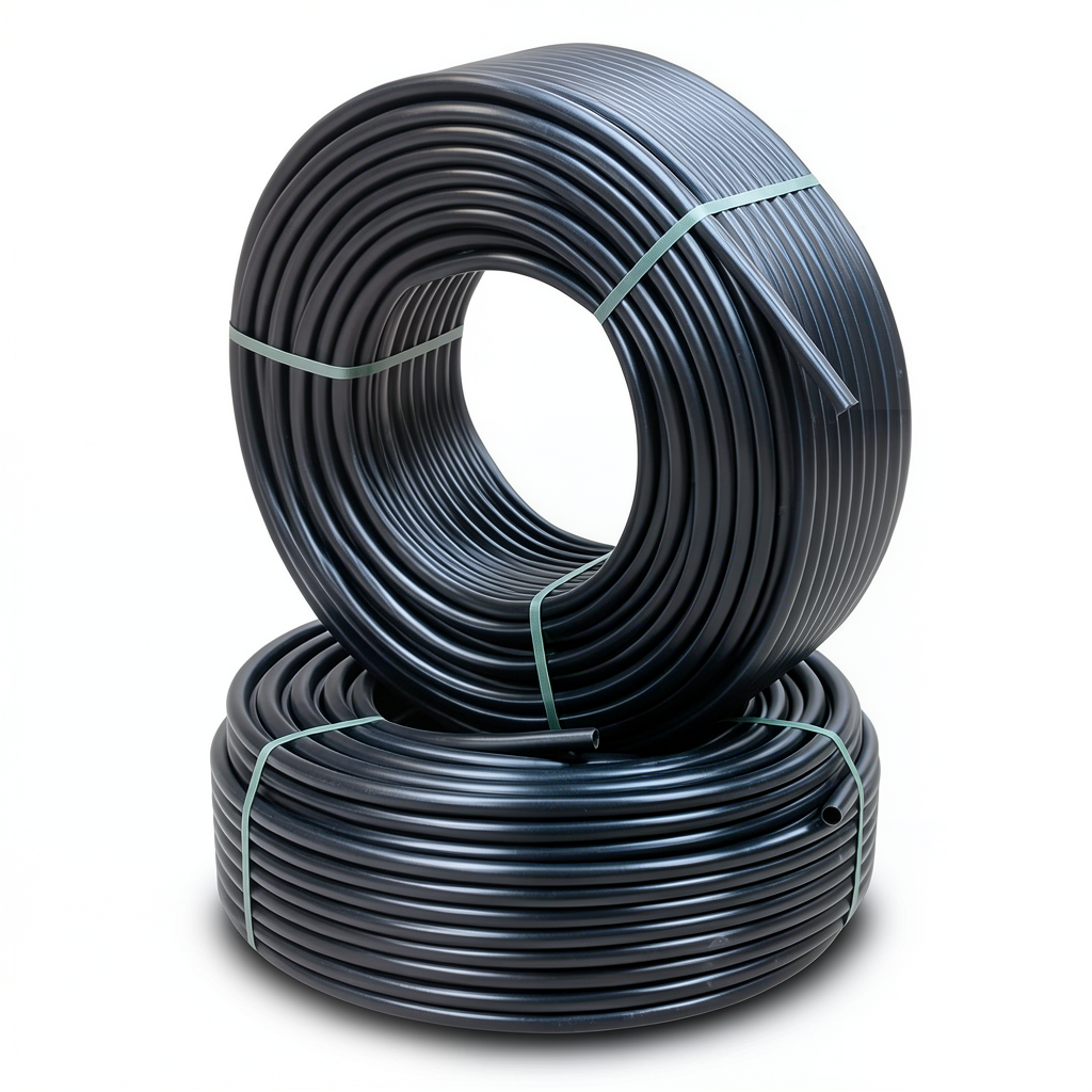 أنابيب HDPE ضغط 9.1 كجم قوة / سم² مقاس ¼ 1 إنش سمك 3.6 مم لون أسود