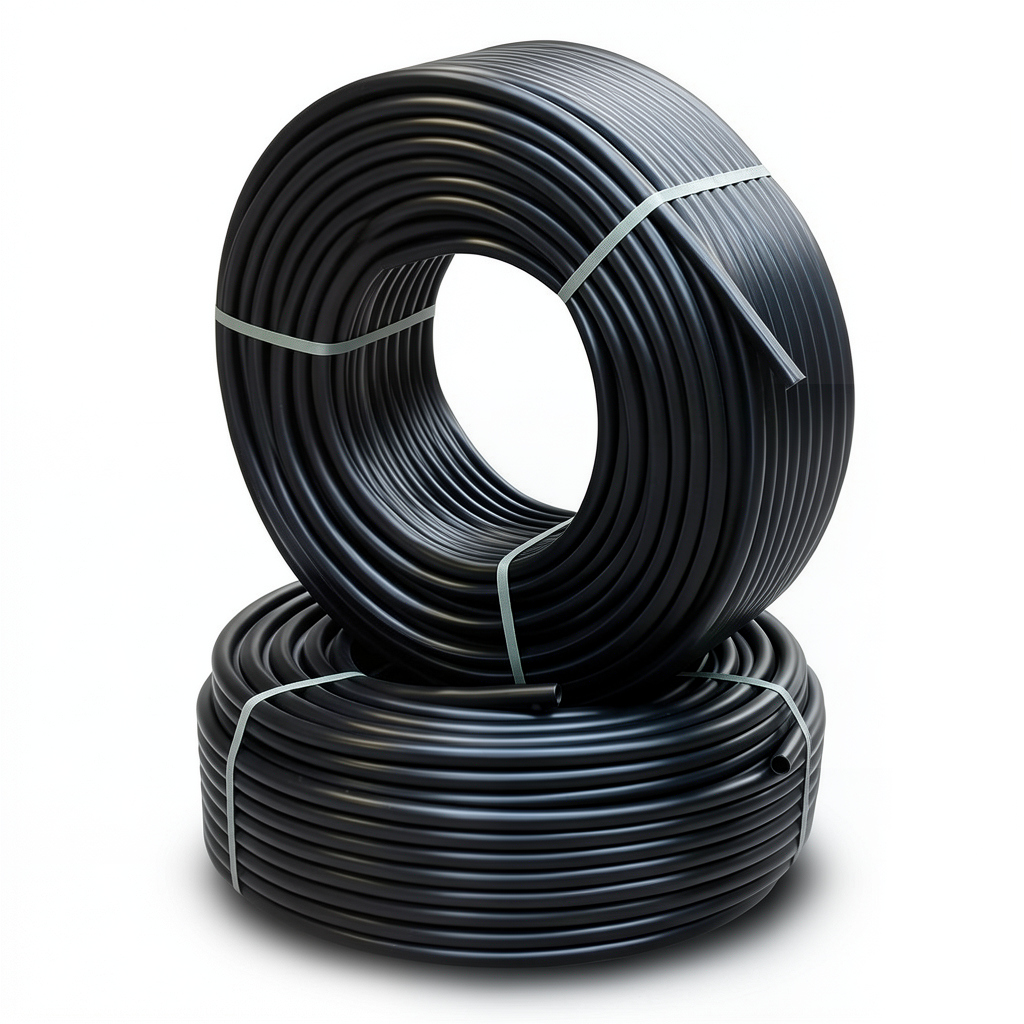 أنابيب HDPE ضغط 9.1 كجم قوة / سم² مقاس 3 إنش سمك 7.5 مم لون أسود