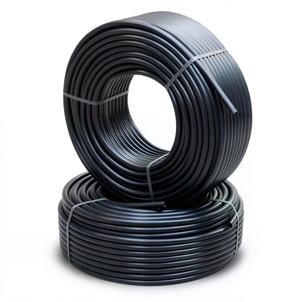 أنابيب HDPE ضغط 12.2 كجم قوة / سم² مقاس 1 إنش سمك 5.4 مم لون أسود