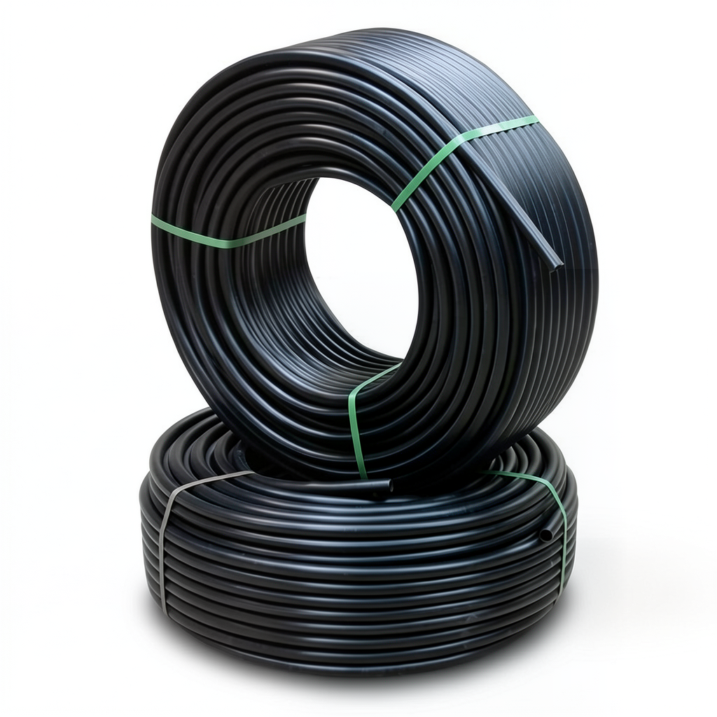 أنابيب HDPE ضغط 9.1 كجم قوة / سم² مقاس ½ إنش سمك 1.8 مم لون أسود