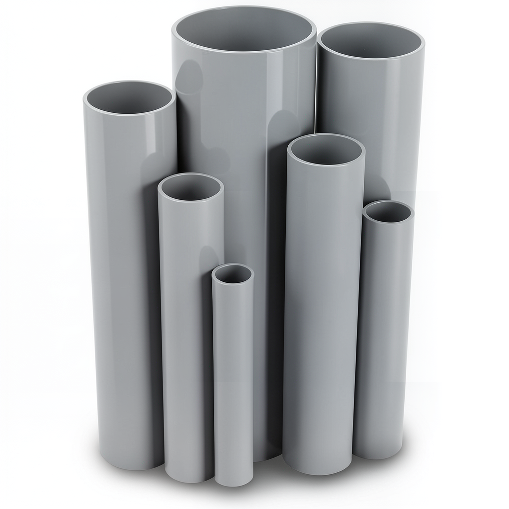 UPVC Pipes Pressure 6 Bar Outside Diameter 63 mm Thickness 1.9 mm Gray