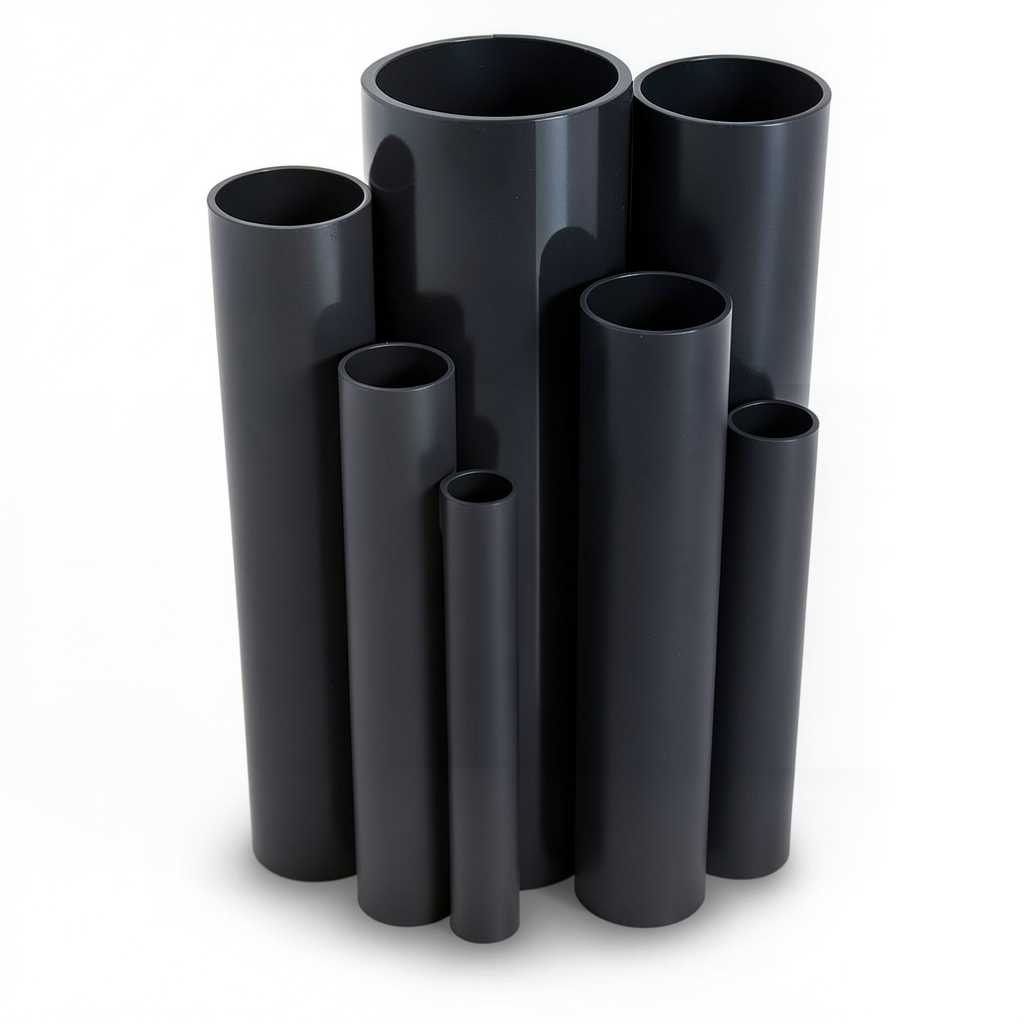 UPVC Pipes Nominal Pressure 6 Bar Outside Diameter 63 mm Thickness 1.9 mm Black