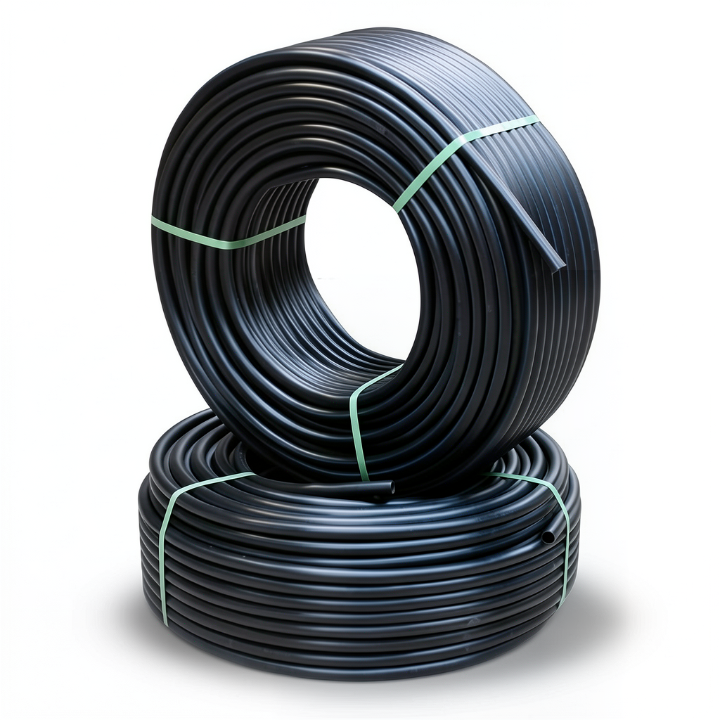 أنابيب HDPE ضغط 9.1 كجم قوة / سم² مقاس ¼ 1 إنش سمك 3.6 مم لون أسود