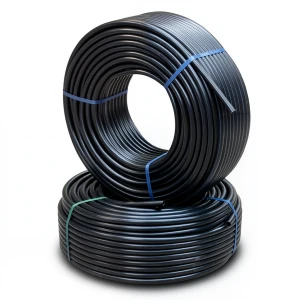 أنابيب HDPE ضغط 9.1 كجم قوة / سم² مقاس ½ 1 إنش سمك 4.1 مم لون أسود