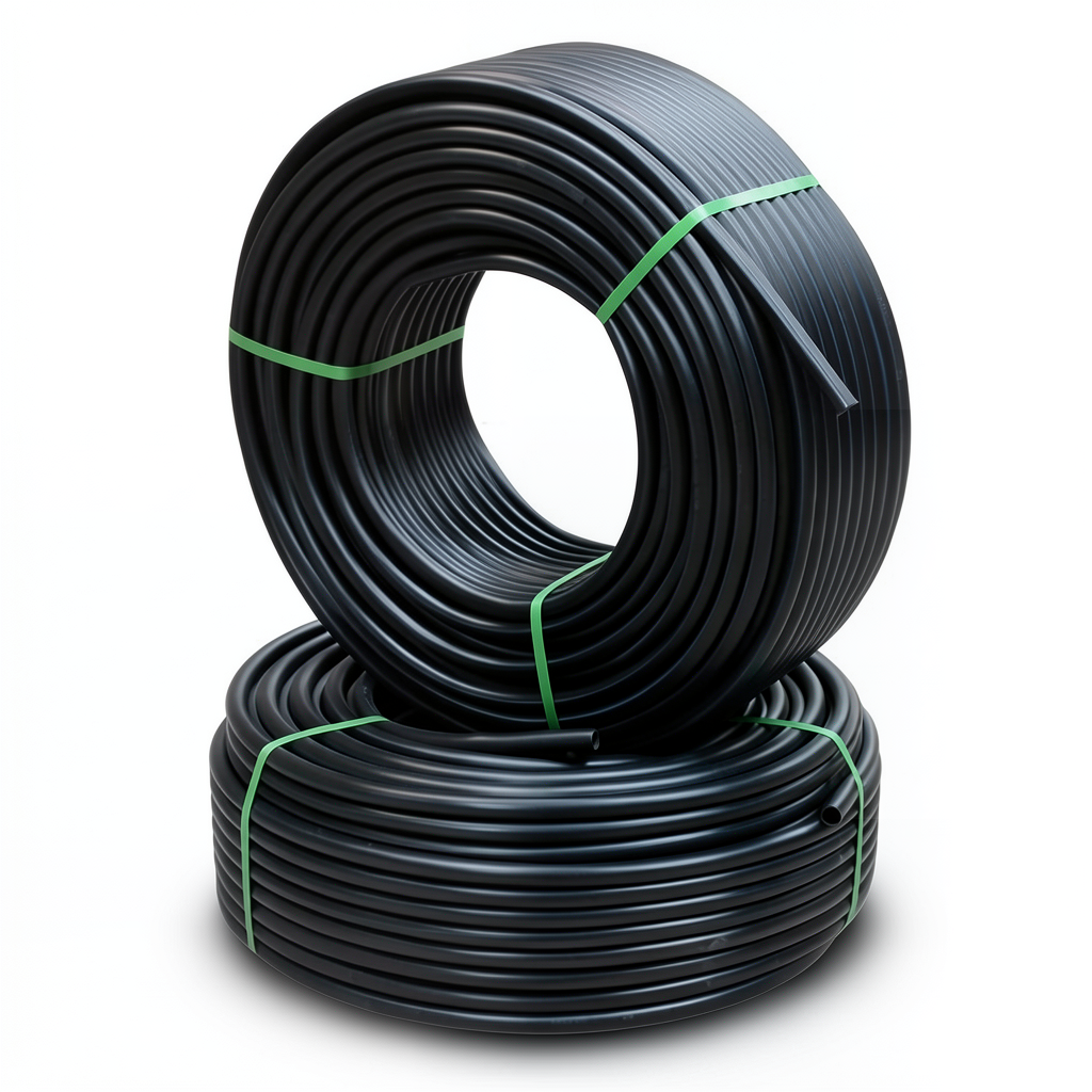 أنابيب HDPE ضغط 9.1 كجم قوة / سم² مقاس 2 إنش سمك 5.1 مم لون أسود