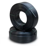 أنابيب HDPE ضغط 9.1 كجم قوة / سم² مقاس 3 إنش سمك 7.5 مم لون أسود