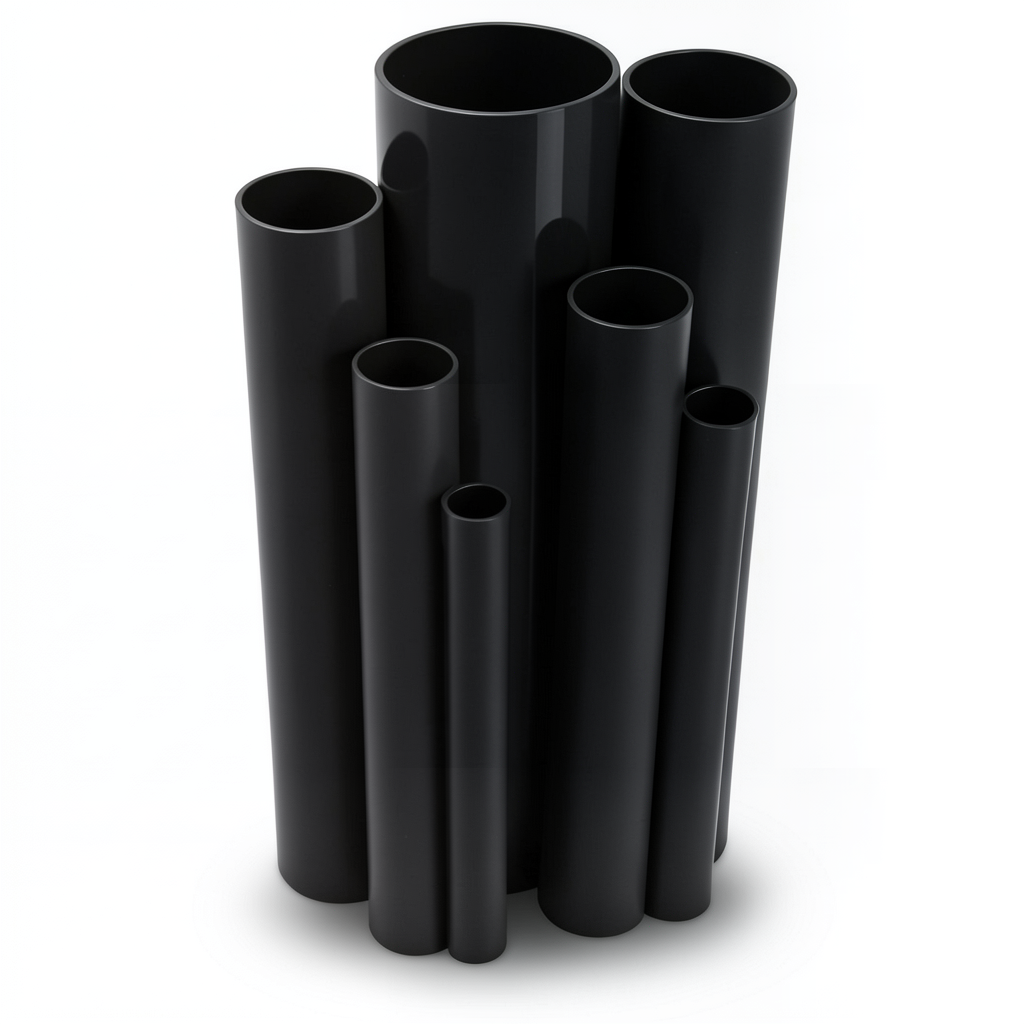 مواسير UPVC ضغط 10 بار قطر خارجي 25 مم سمك 1.5 مم لون أسود