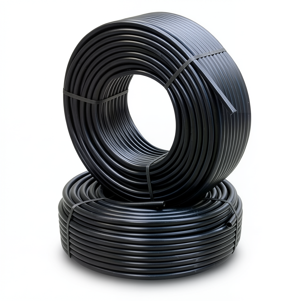 أنابيب HDPE ضغط 12.2 كجم قوة / سم² مقاس ½ 1 إنش سمك 5.3 مم أسود
