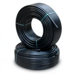 أنابيب HDPE ضغط 12.2 كجم قوة / سم² مقاس 2 إنش سمك 6.6 مم لون أسود
