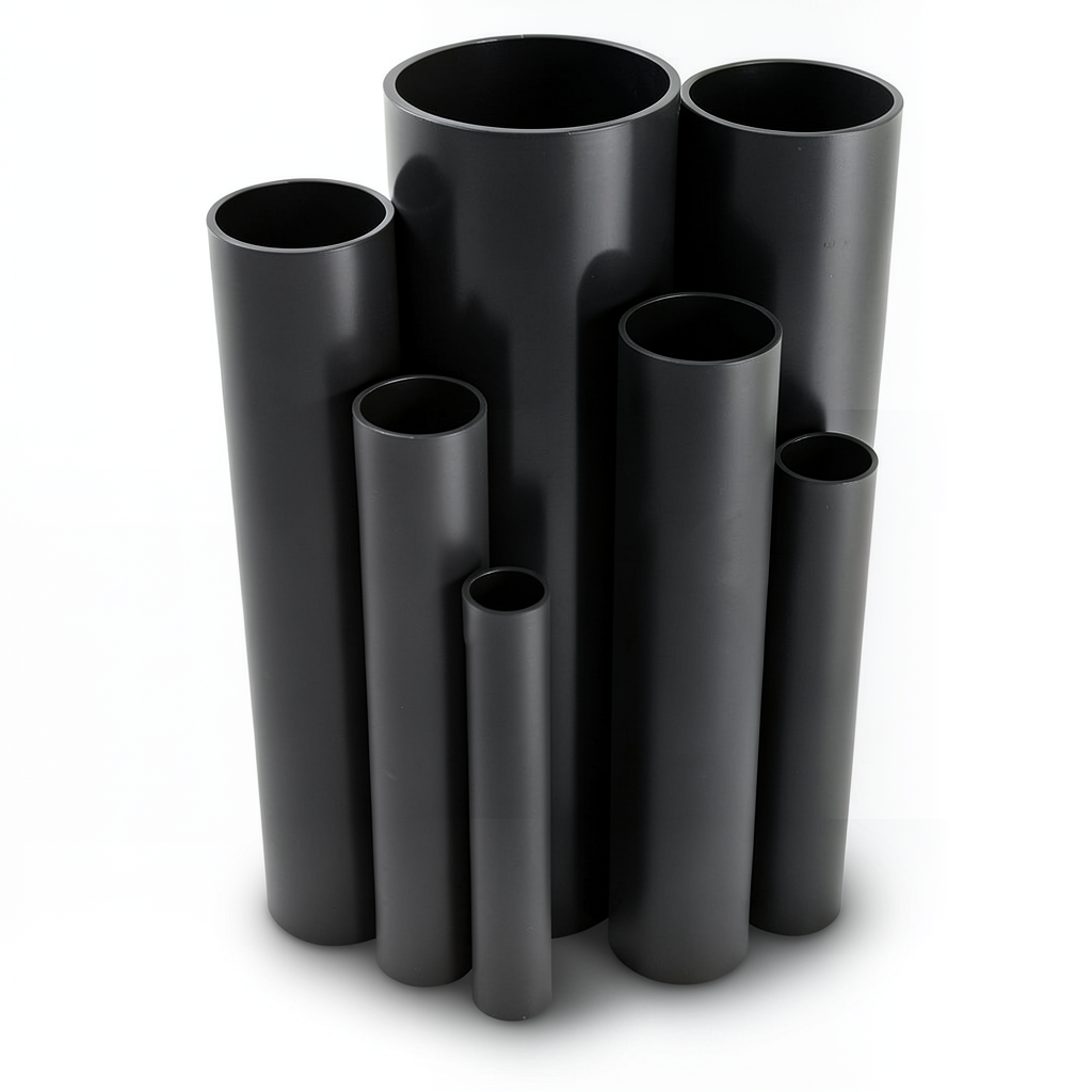 مواسير UPVC ضغط 6 بار قطر خارجي 50 مم سمك 1.8 مم لون أسود