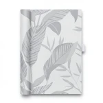 German Wall Covering Leaf-Patterned Design 10×0.53 m, Grey Color