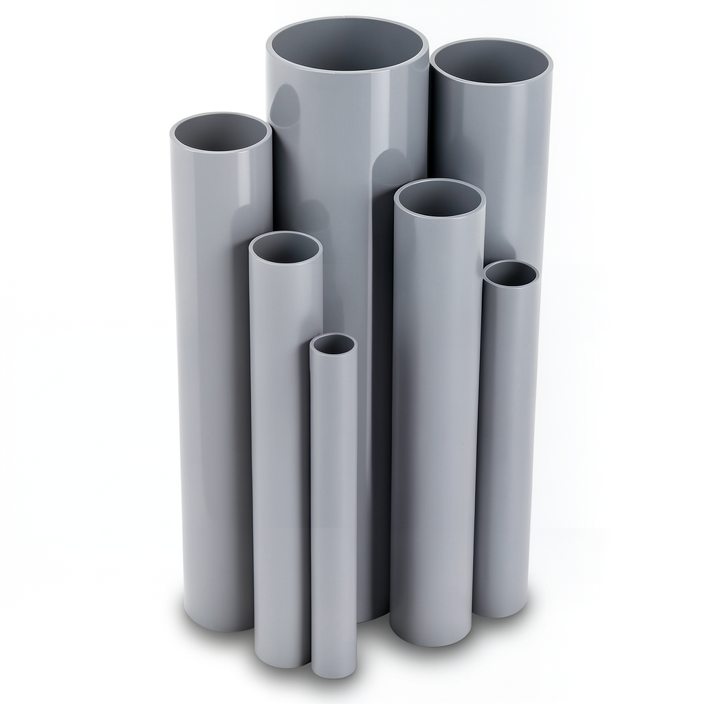 UPVC Pipes Pressure 6 Bar Outside Diameter 63 mm Thickness 1.9 mm Gray