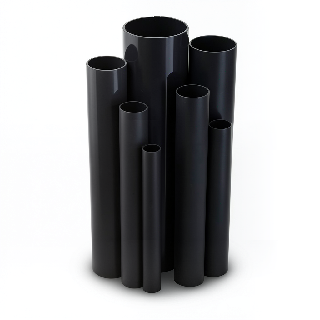 مواسير UPVC ضغط 6 بار قطر خارجي 50 مم سمك 1.8 مم لون أسود