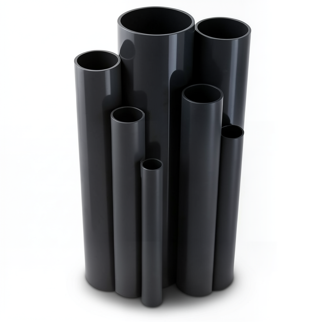مواسير UPVC ضغط اسمي 16 بار قطر خارجي 50 مم سمك 3.7 مم لون أسود