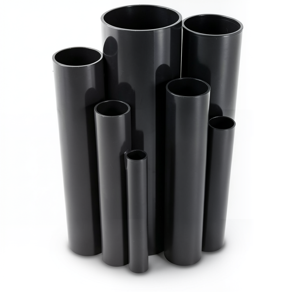 مواسير UPVC ضغط اسمي 16 بار قطر خارجي 20 مم سمك 1.5 مم لون أسود