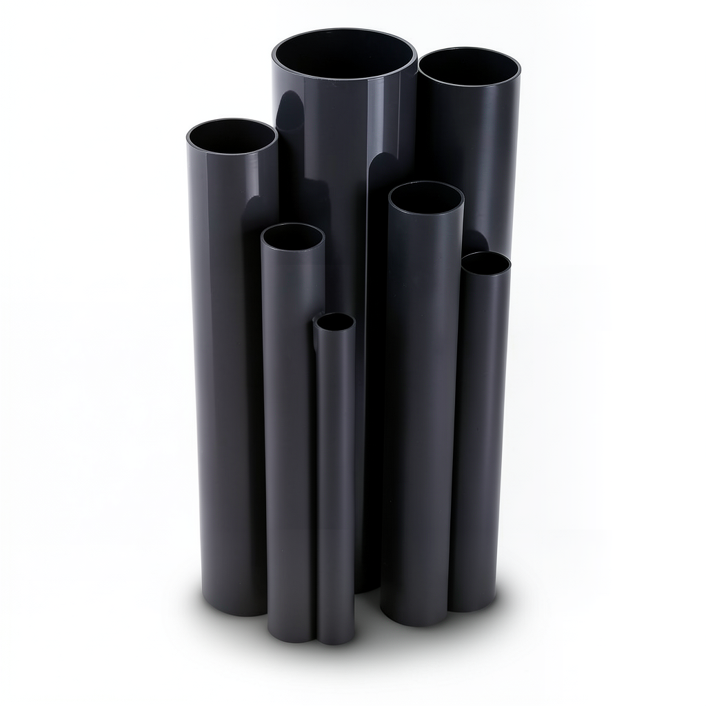 مواسير UPVC ضغط اسمي 16 بار قطر خارجي 50 مم سمك 3.7 مم لون أسود