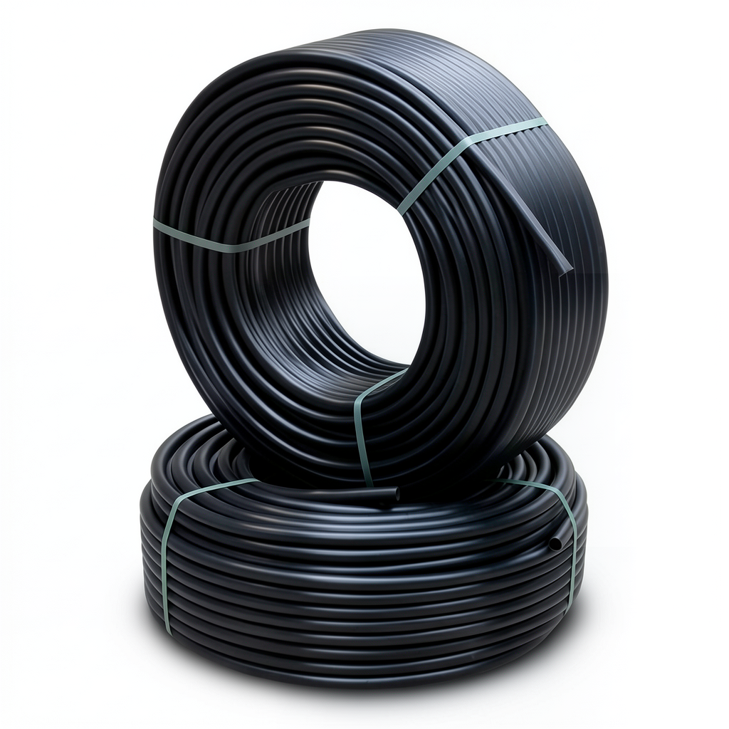 أنابيب HDPE ضغط 12.2 كجم قوة / سم² مقاس ½ 1 إنش سمك 5.3 مم أسود