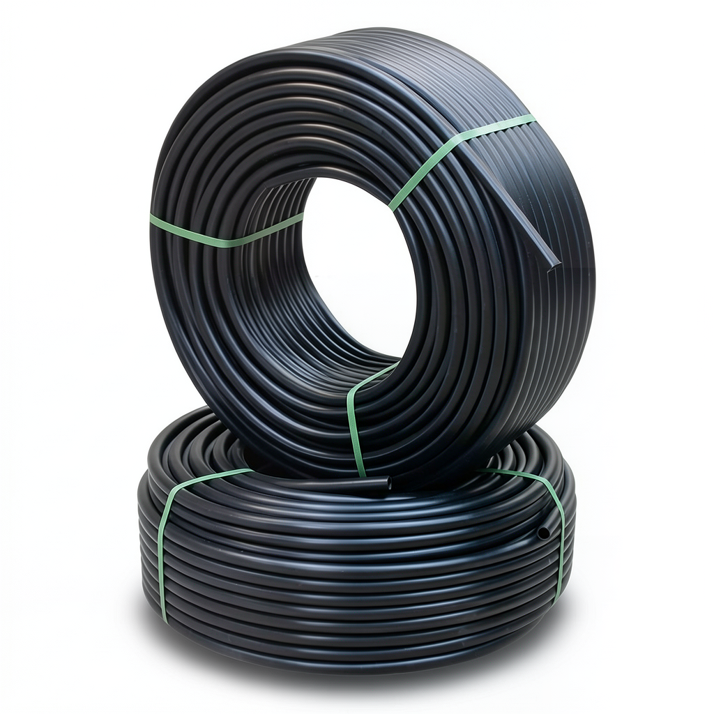 أنابيب HDPE ضغط 12.2 كجم قوة / سم² مقاس ½ 1 إنش سمك 5.3 مم أسود