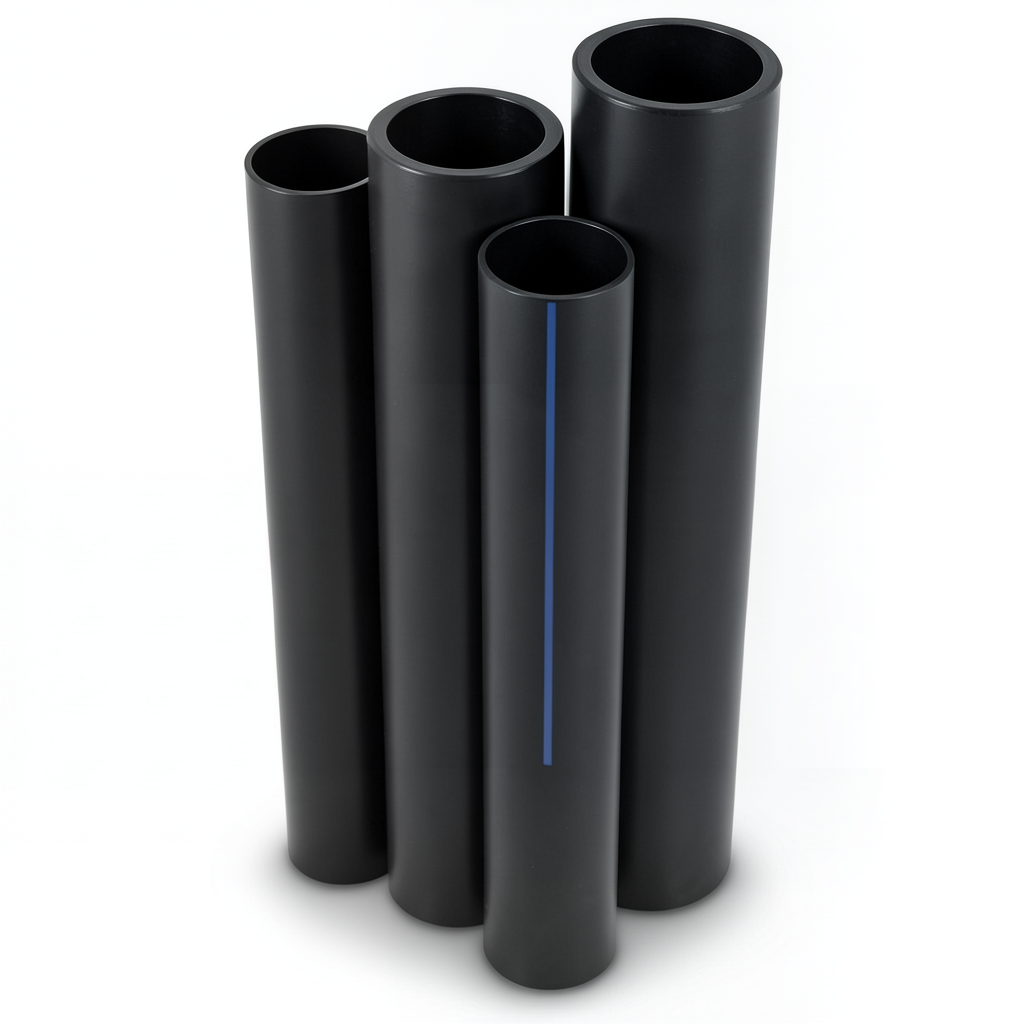 مواسير HDPE قطر خارجي 200 مم سمك 6.2 مم لون أسود