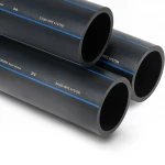 مواسير HDPE السعودي PE 80 ضغط 8 بار قطر خارجي 250 مم سمك 14.8 مم لون اسود