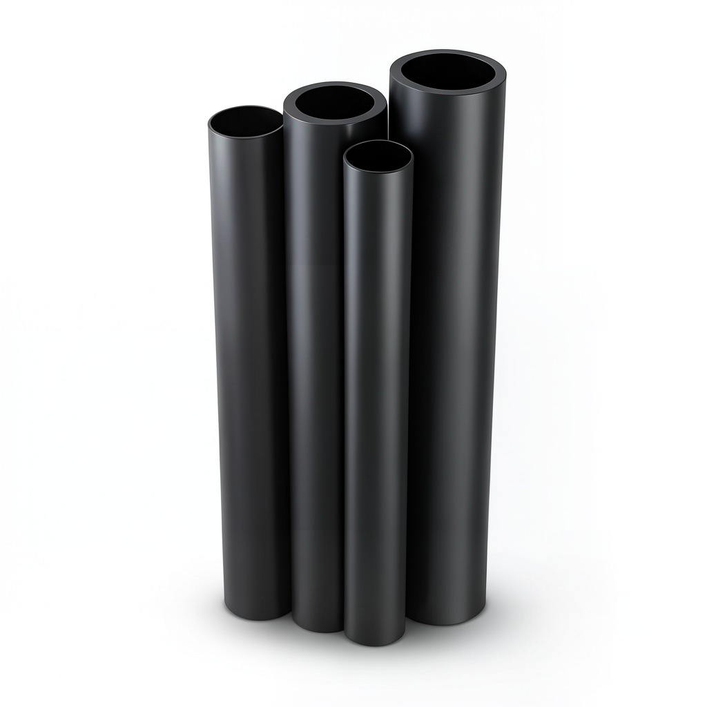 مواسير HDPE قطر خارجي 200 مم سمك 6.2 مم لون أسود