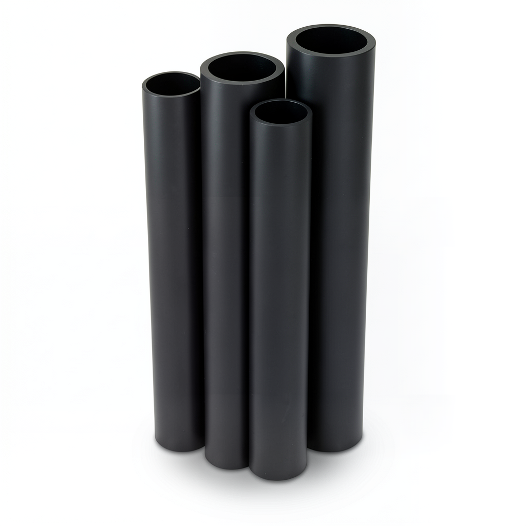 مواسير HDPE قطر خارجي 200 مم سمك 7.7 مم لون أسود
