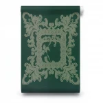 Patterned wall paper, length 10 m, width 0.70 m, dark green color, model 13070