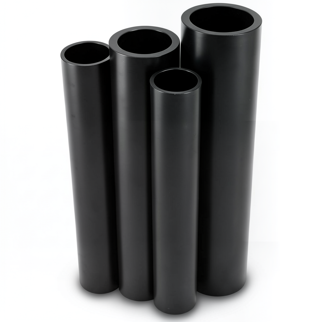 HDPE Pipes Outside Diameter 250 mm Thickness 9.6 mm Black