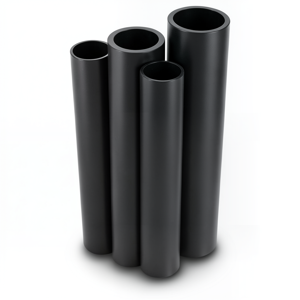 مواسير HDPE قطر خارجي 200 مم سمك 7.7 مم لون أسود