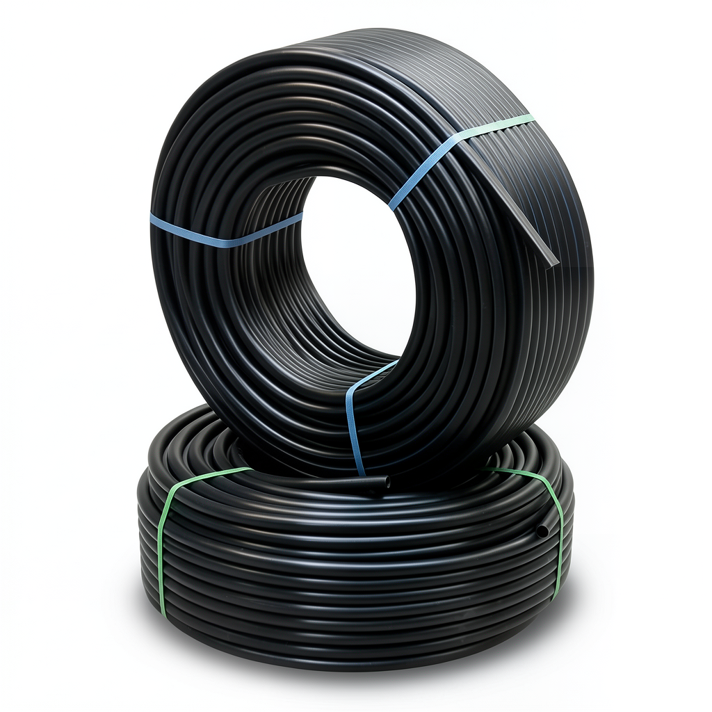 أنابيب HDPE PE 80 ضغط 4 بار قطر 125 مم سمك 3.9 مم لون أسود