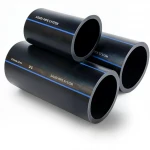SPS HDPE Pipe PE 80 Pressure 12.5 Bar Size 630 mm Thickness 57.2 mm Black Color