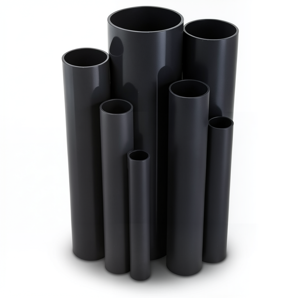 مواسير UPVC ضغط 10 بار قطر خارجي 75 مم سمك 3.6 مم لون اسود