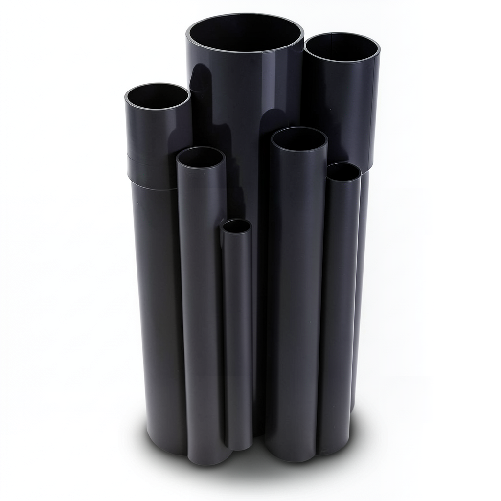 مواسير UPVC ضغط اسمي 16 بار قطر خارجي 75 مم سمك 5.6 مم لون اسود