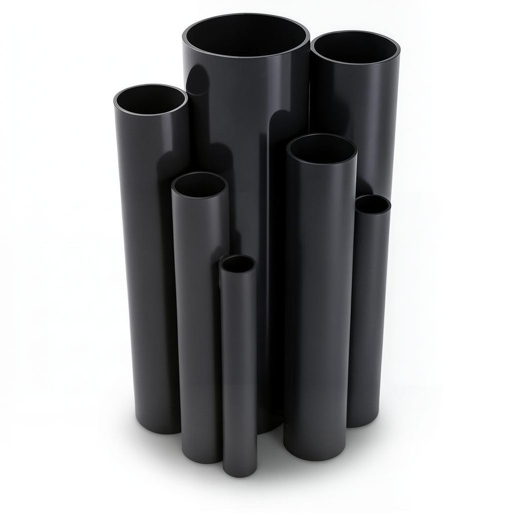 مواسير UPVC ضغط اسمي 4 بار قطر خارجي 75 مم سمك 1.8 مم لون اسود