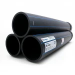 مواسير HDPE نيبروبلاست PE 100 ضغط 20 بار قطر خارجي 200 مم سمك 22.4 مم لون اسود