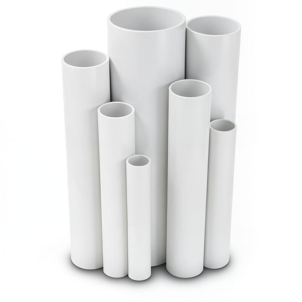 مواسير UPVC ضغط اسمي 10 بار قطر خارجي 75 مم سمك 3.6 مم لون أبيض