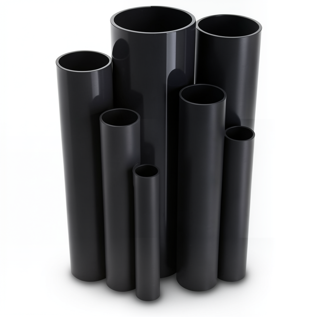 مواسير UPVC ضغط اسمي 16 بار قطر خارجي 75 مم سمك 5.6 مم لون اسود