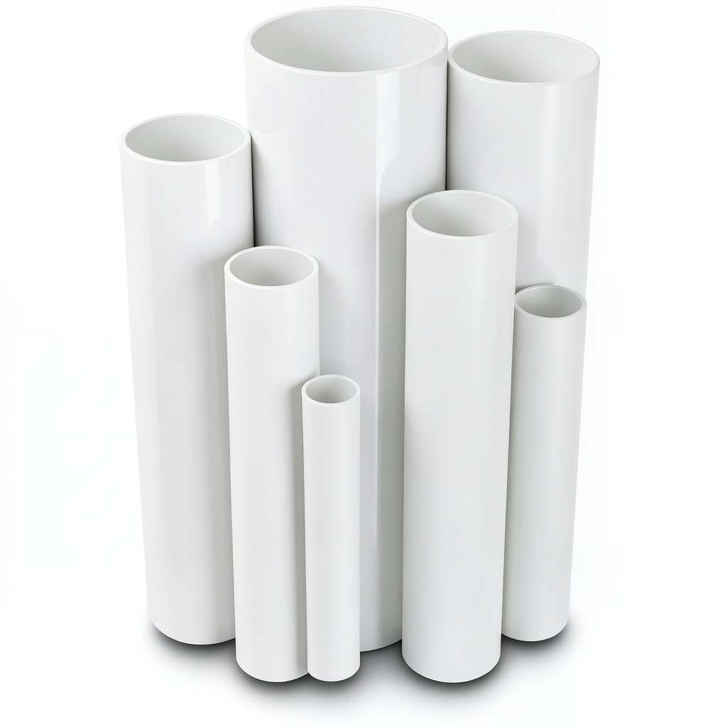 مواسير UPVC ضغط اسمي 10 بار قطر خارجي 75 مم سمك 3.6 مم لون أبيض