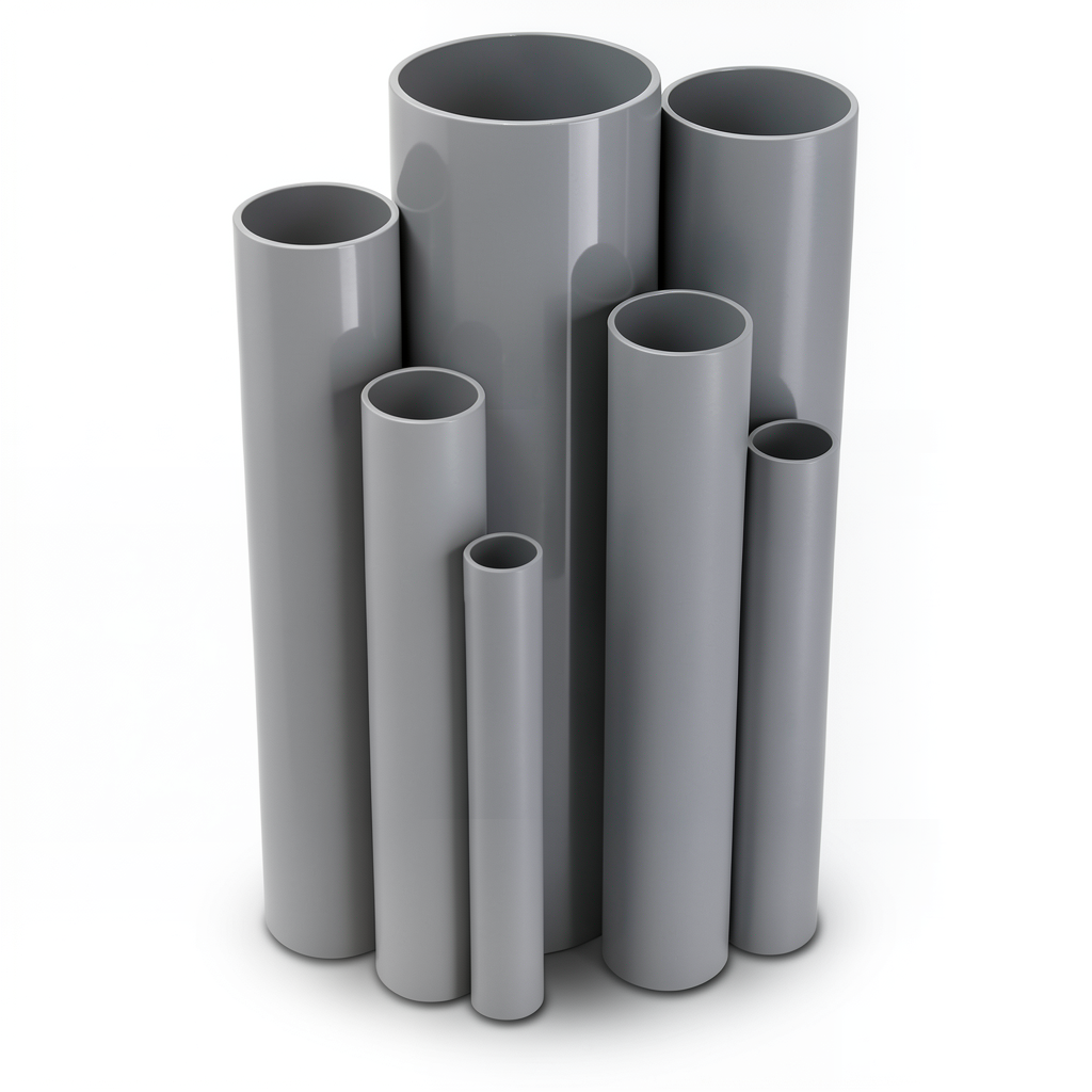 UPVC Pipes Nominal Pressure 10 Bar Outside Diameter 75 mm Thickness 3.6 mm Gray