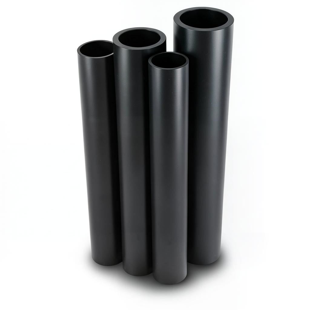 مواسير HDPE PE 80 ضغط 4 بار قطر 1600 مم سمك 49 مم لون أسود