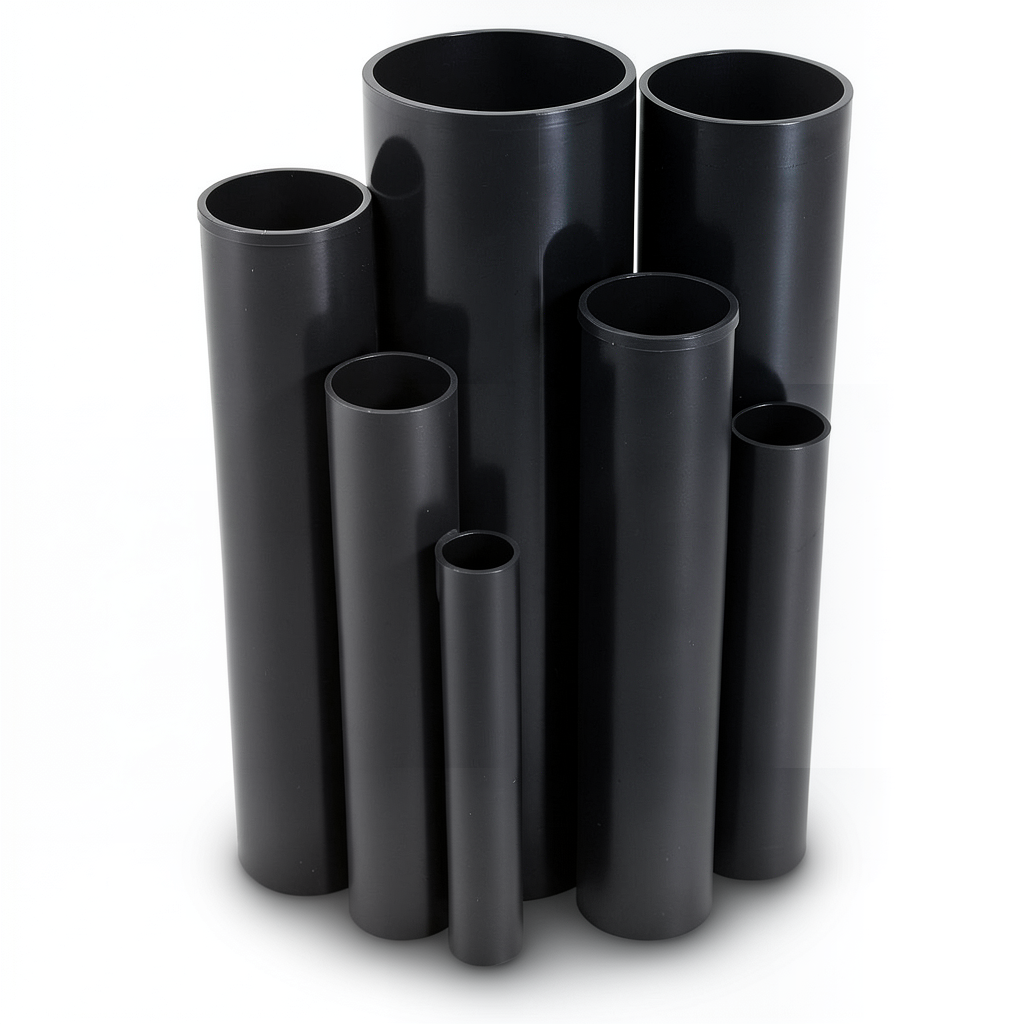 مواسير UPVC ضغط اسمي 16 بار قطر خارجي 75 مم سمك 5.6 مم لون اسود