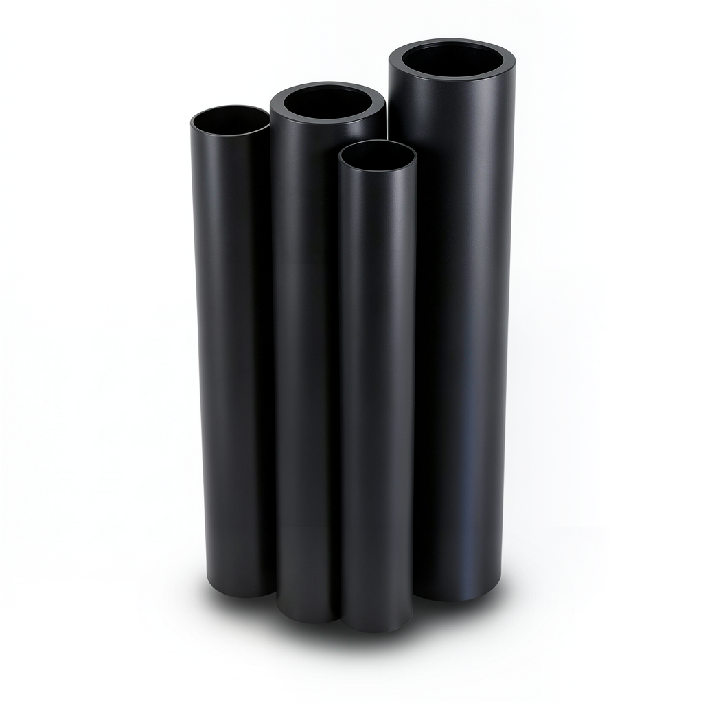 مواسير HDPE من شركة الراجحي PE 80 ضغط 4 بار قطر خارجي 250 مم سمك 7.7 مم لون أسود