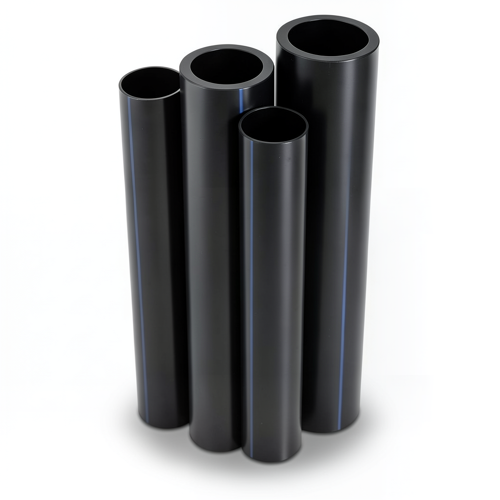 HDPE Pipes PE 80 Pressure 4 Bar 500 mm Diameter 15.3 mm Thickness Black
