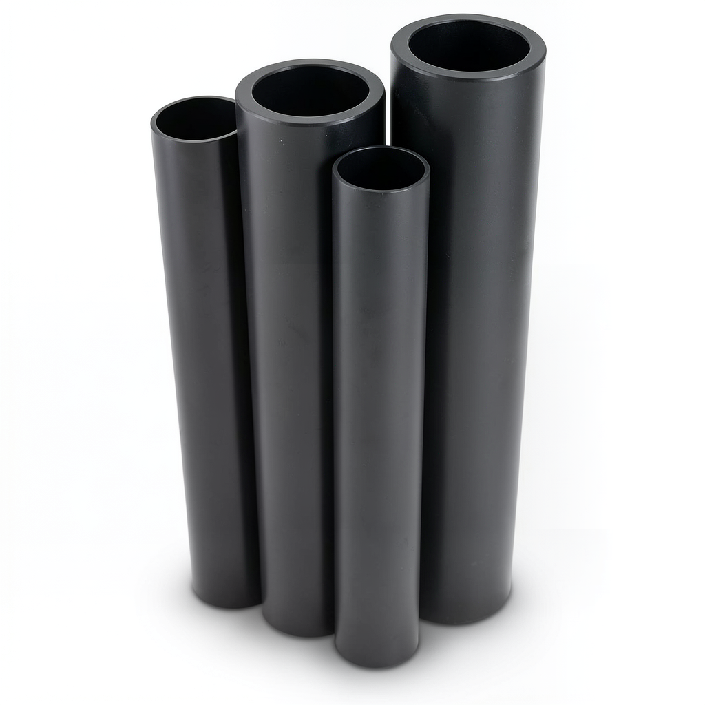 مواسير HDPE PE 80 ضغط 4 بار قطر 1600 مم سمك 49 مم لون أسود