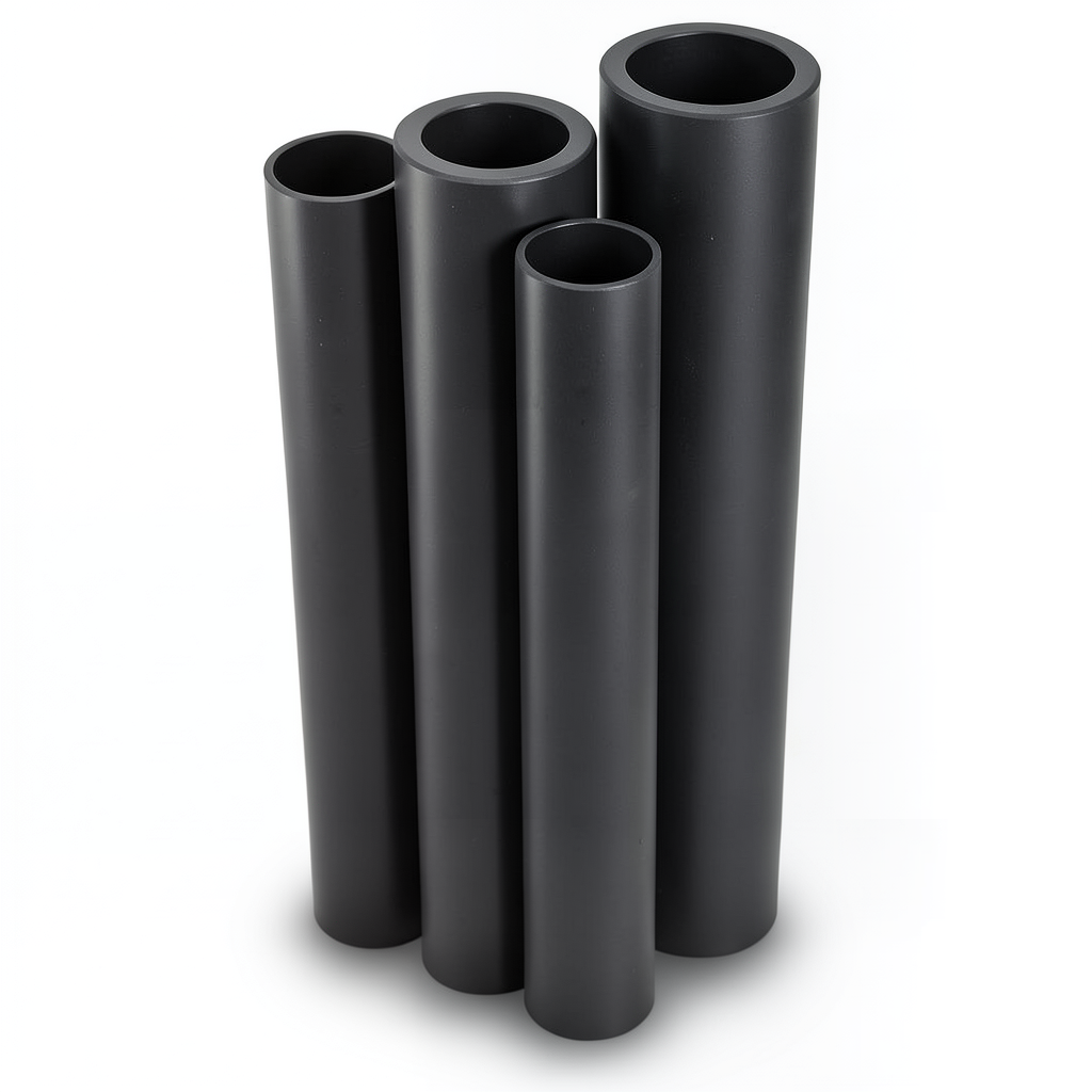 مواسير HDPE PE 80 ضغط 4 بار قطر 1600 مم سمك 49 مم لون أسود