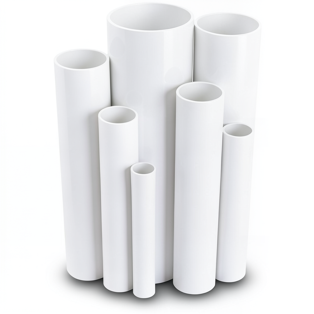 UPVC Pipes Nominal Pressure 10 Bar Outside Diameter 90 mm Thickness 4.3 mm White