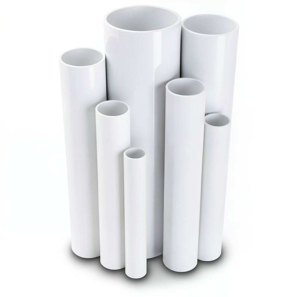 مواسير UPVC ضغط 16 بار قطر خارجي 90 مم سمك 6.7 مم أبيض