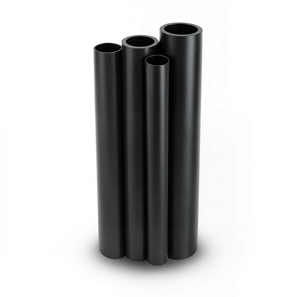 مواسير HDPE PE 80 ضغط 4 بار قطر 200 مم سمك 4.9 مم لون أسود